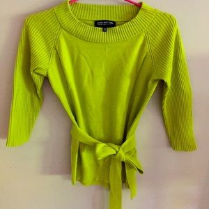 Jones NewYork Sweater Lime Green 3/4 sleeve MP